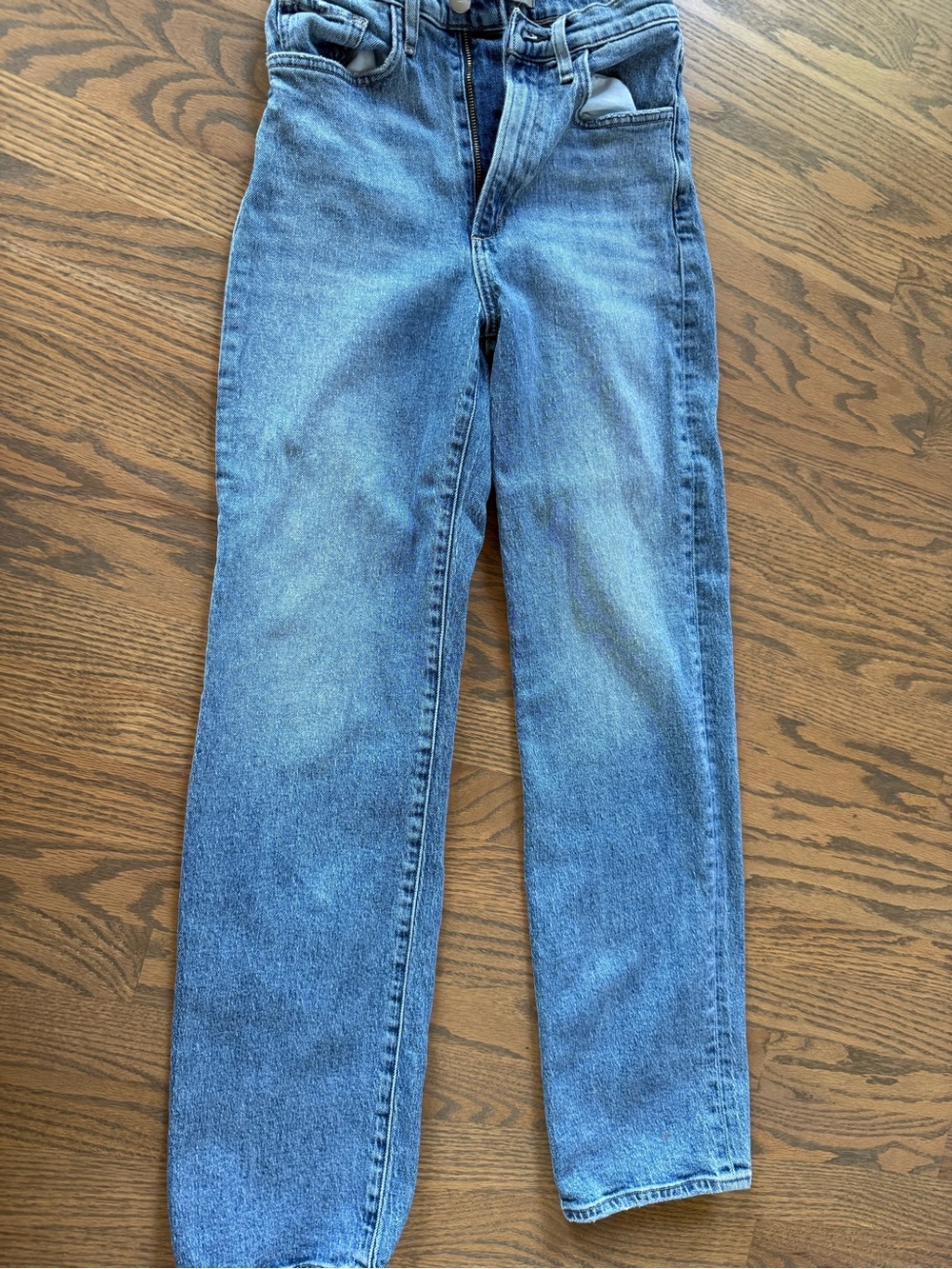 Straight Leg Jeans in Classic Blue Denim